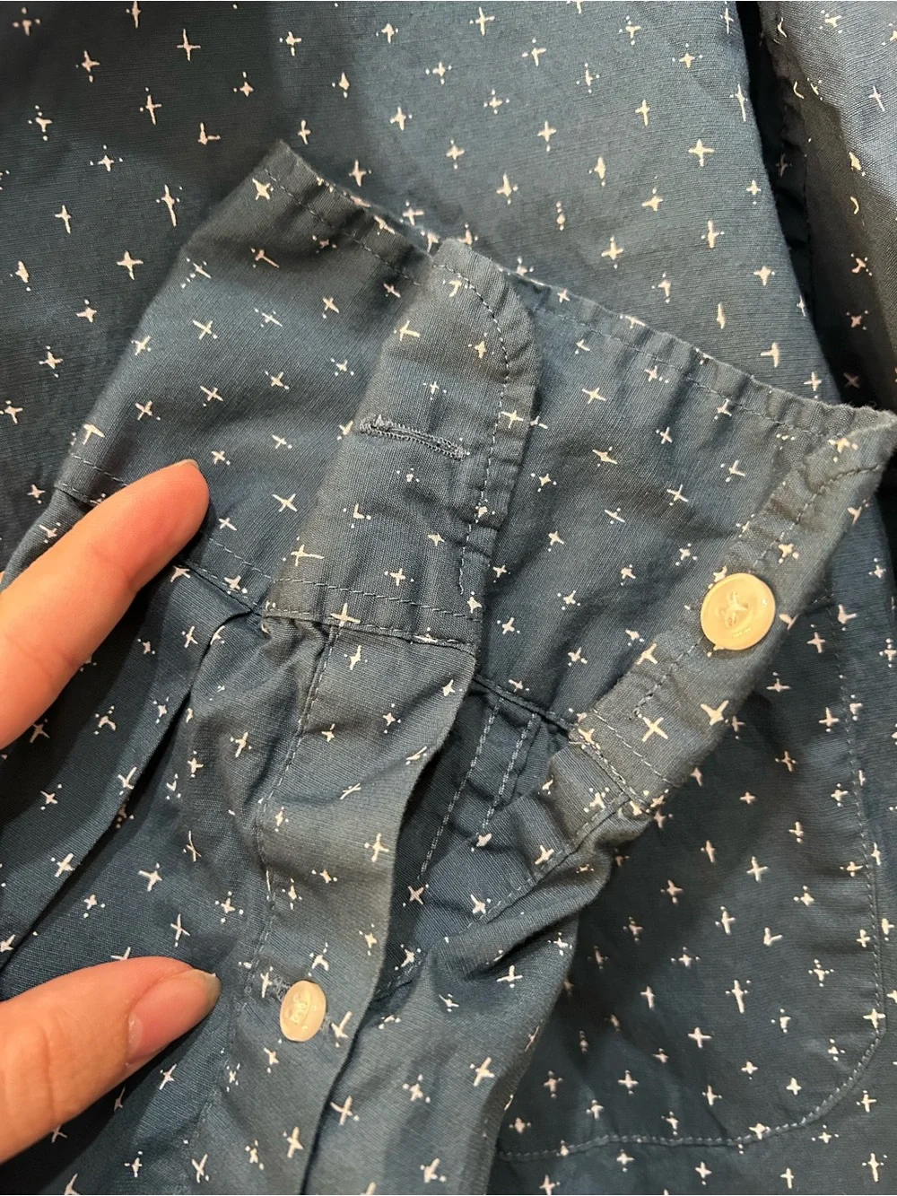 J. Crew Men's Slim Navy Blue Micro Dot Button-Down Shirt